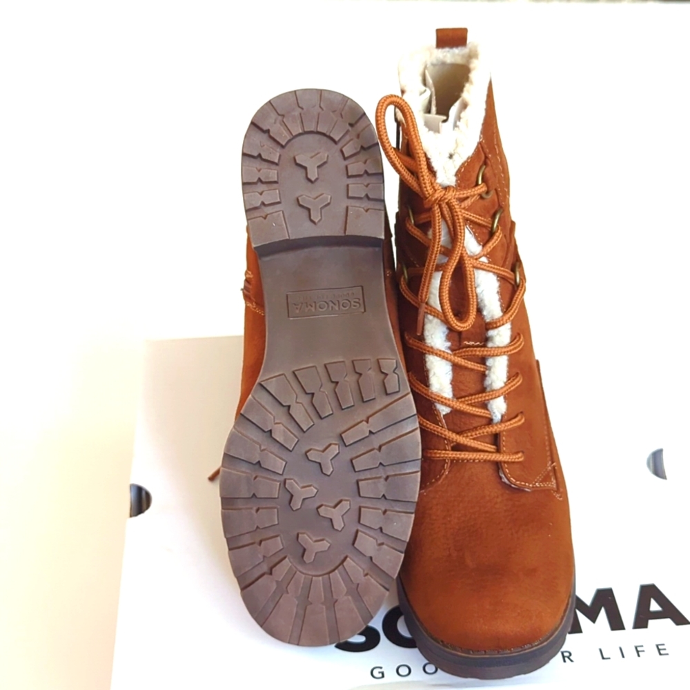 Sonoma Goods For Life Platypus Women's Sherpa-Lined Combat Boots - Picture 4 of 5